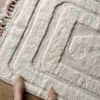 Alfombra bereber lana blanca arcos relieve