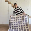 Alfombra de lana hecha a mano cuadros Beniouarain