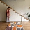 Alfombra bereber diseño relieve gris