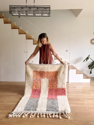 alfombra hecha a mano infantil colores suaves