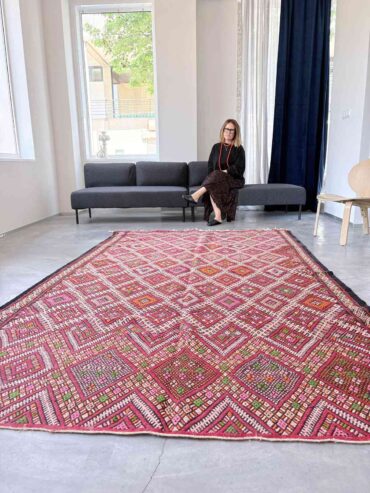 Kilim marroquí rombos vintage