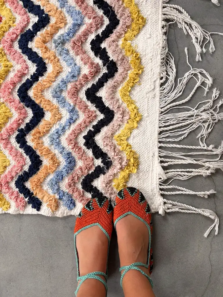 Alfombra boucherouite zigzag multicolor _002 Alfombra boucherouite zigzag multicolor