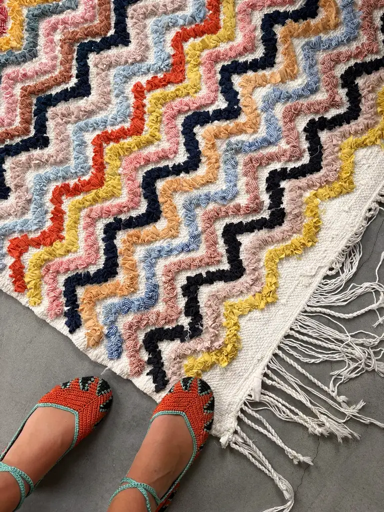 Alfombra boucherouite zigzag multicolor _006 Alfombra boucherouite zigzag multicolor