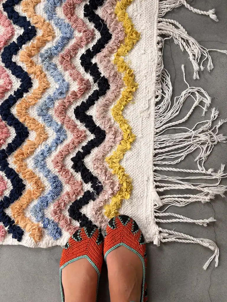 Alfombra boucherouite zigzag multicolor _007 Alfombra boucherouite zigzag multicolor