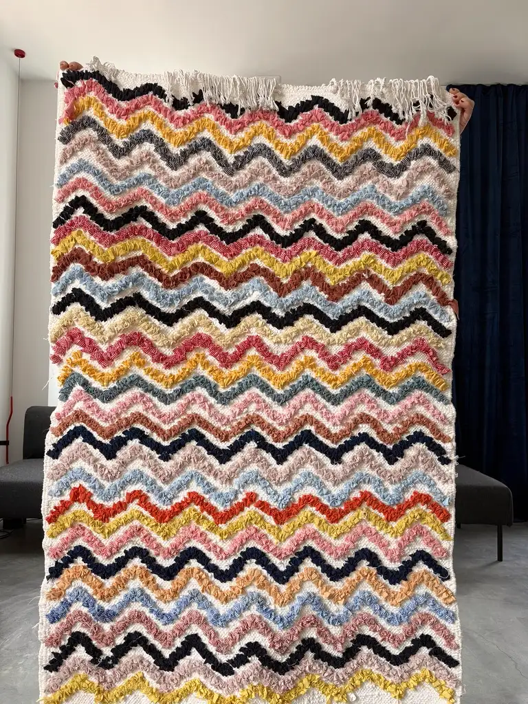 Alfombra boucherouite zigzag multicolor _009 Alfombra boucherouite zigzag multicolor