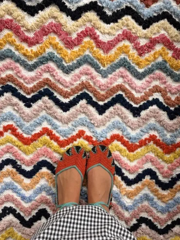 Alfombra boucherouite zigzag multicolor