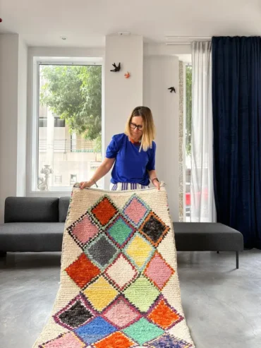 alfombra boucherouite rombos multicolor