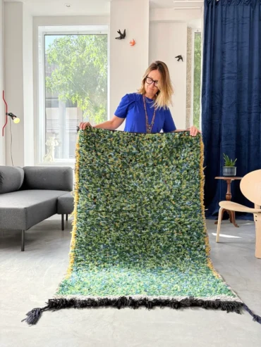 Alfombra Boujaad verde y amarillo