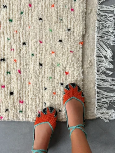 Alfombra azilal pequeña puntos colores