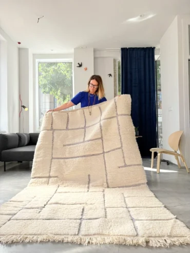 Alfombra bereber líneas azules con relieve