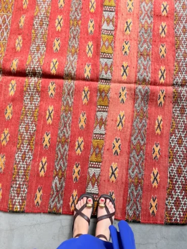 Alfombra kilim étnico vintage motivos geométricos