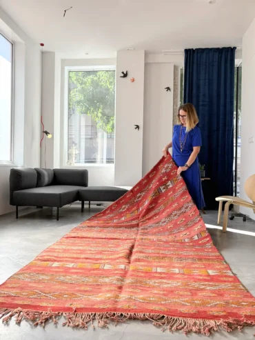 Alfombra kilim étnico vintage motivos geométricos