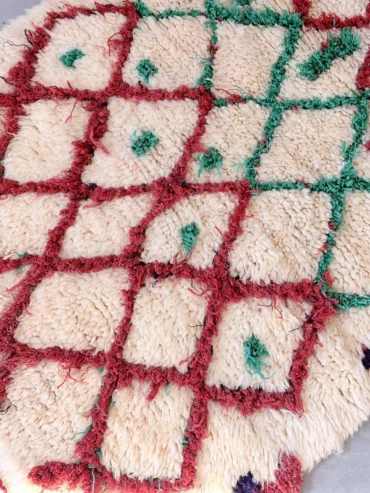 alfombra Azilal pasillera rombos verdes