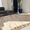 Alfombra Beni Ouarain vintage de rombos rosa