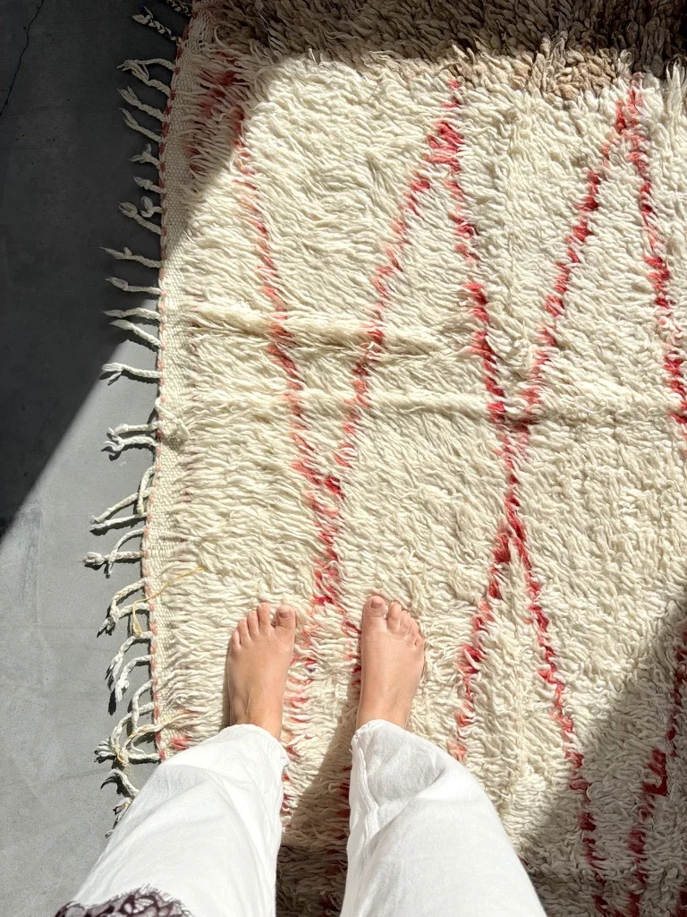 alfombra-beni-ouarain-vintage-de-rombos-rosa_014 Alfombra Beni Ouarain vintage de rombos rosa
