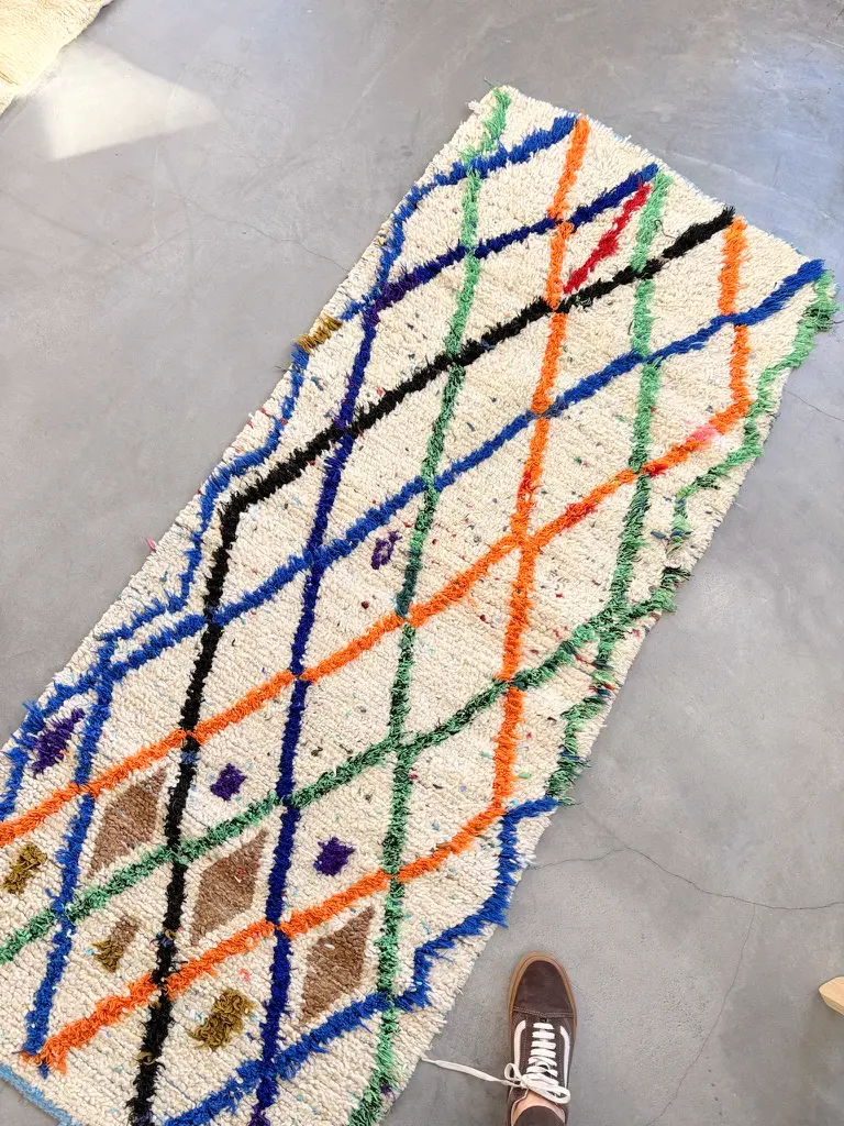alfombra pasillera vintage lineas colores