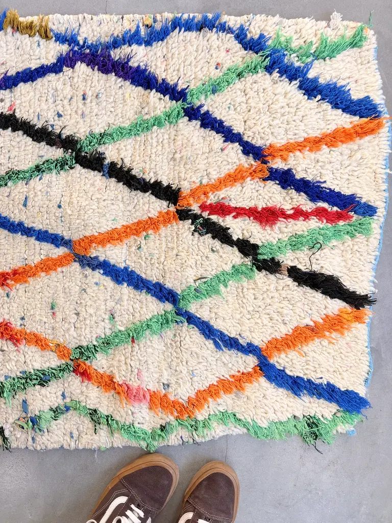 alfombra pasillera vintage lineas colores