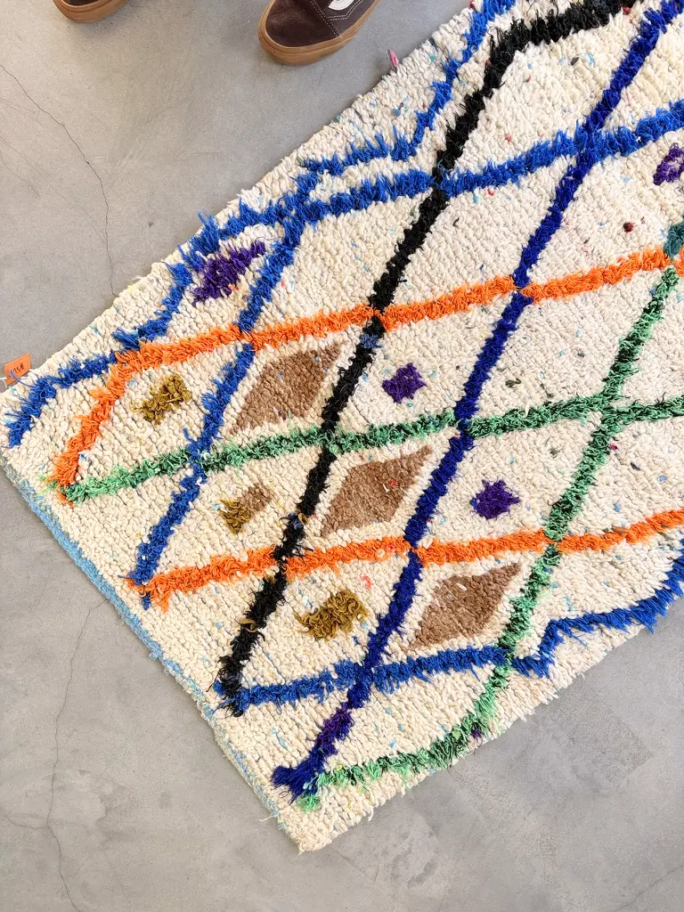 alfombra pasillera vintage lineas colores