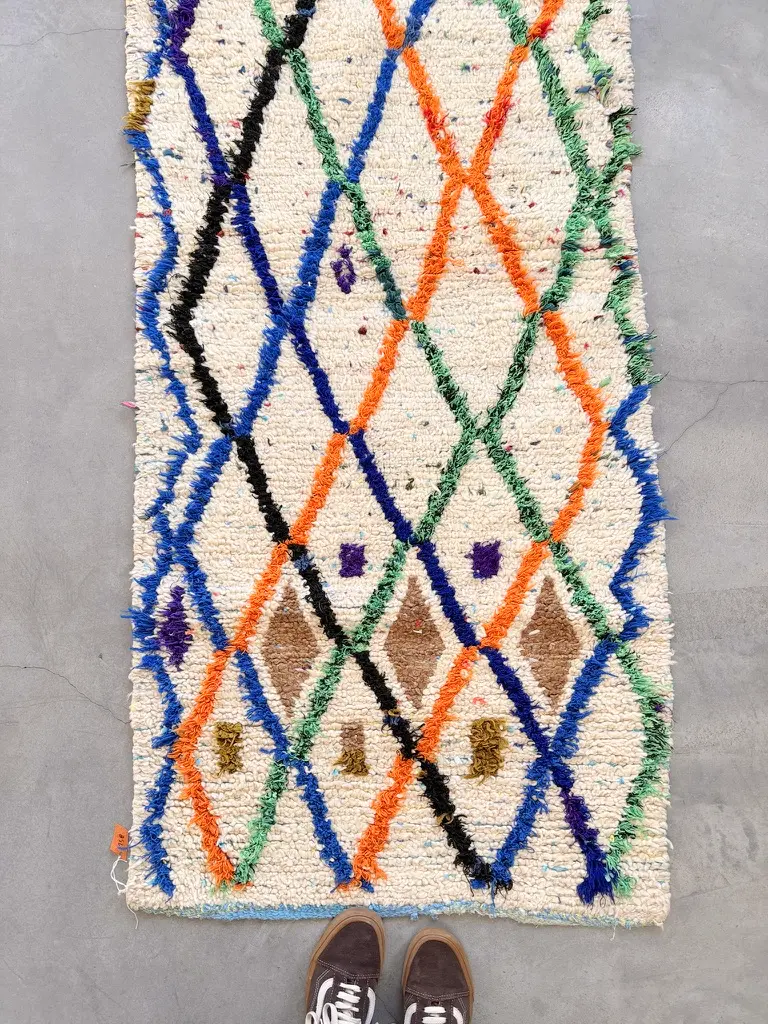 alfombra pasillera vintage lineas colores