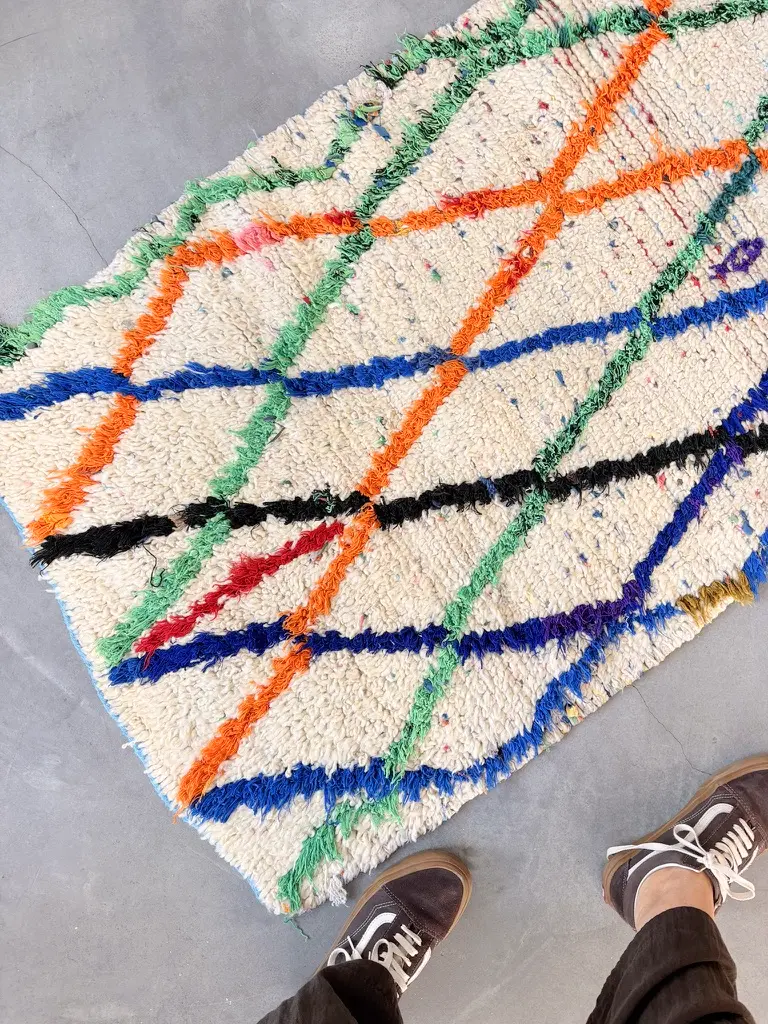 alfombra pasillera vintage lineas colores