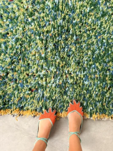 Alfombra Boujaad verde y amarillo